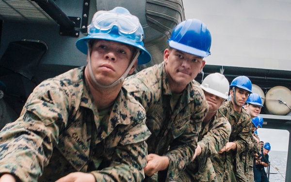 Replinishment-at-sea for the USS John P. Murtha