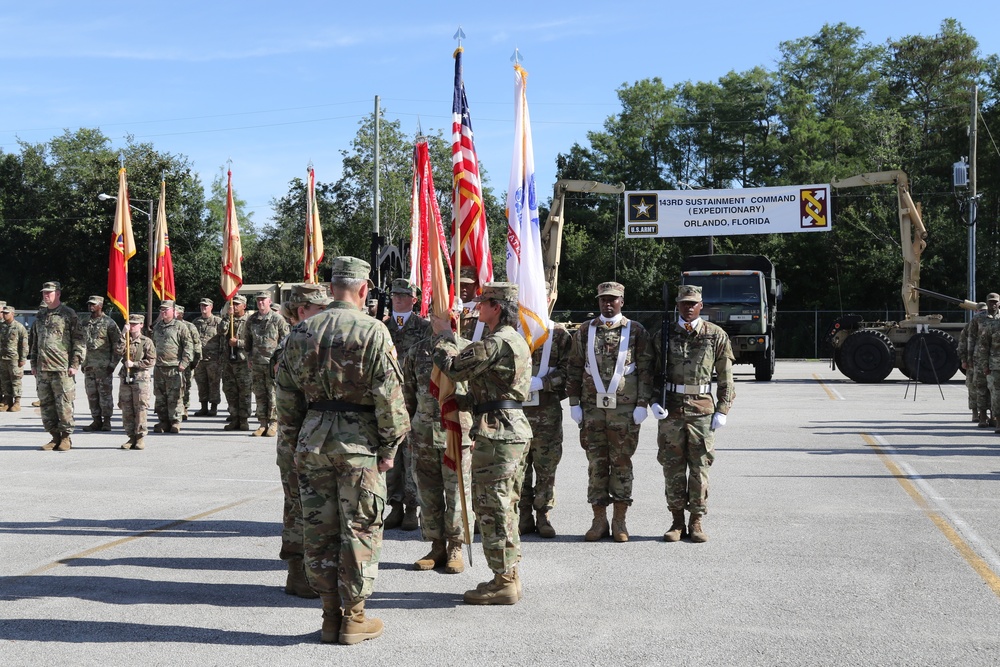 143d Sustainment Command (Expeditionary) holds change of command