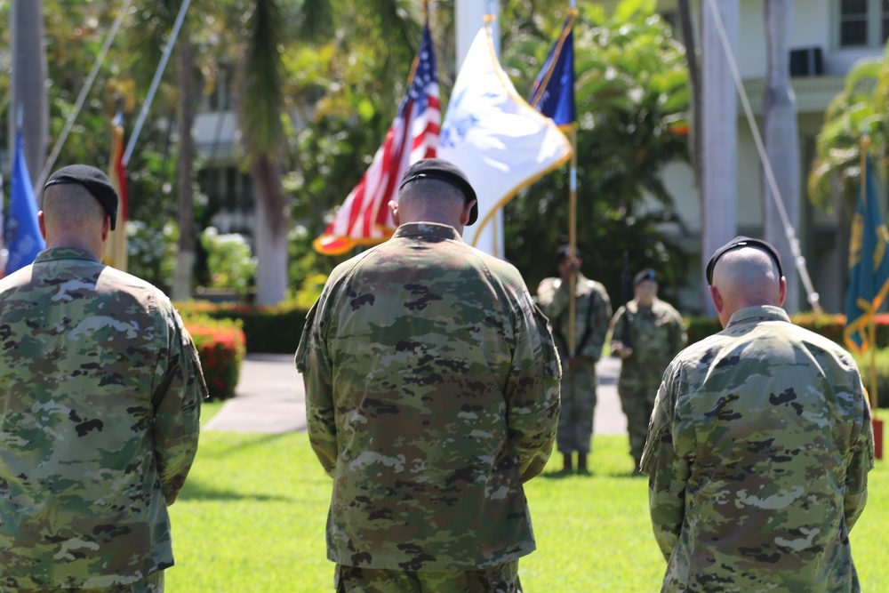 Pacific Army Leaders bow their heads for the benediction