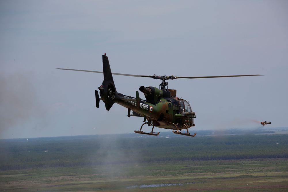 SA 341 Gazelle conducts TOW Missile training