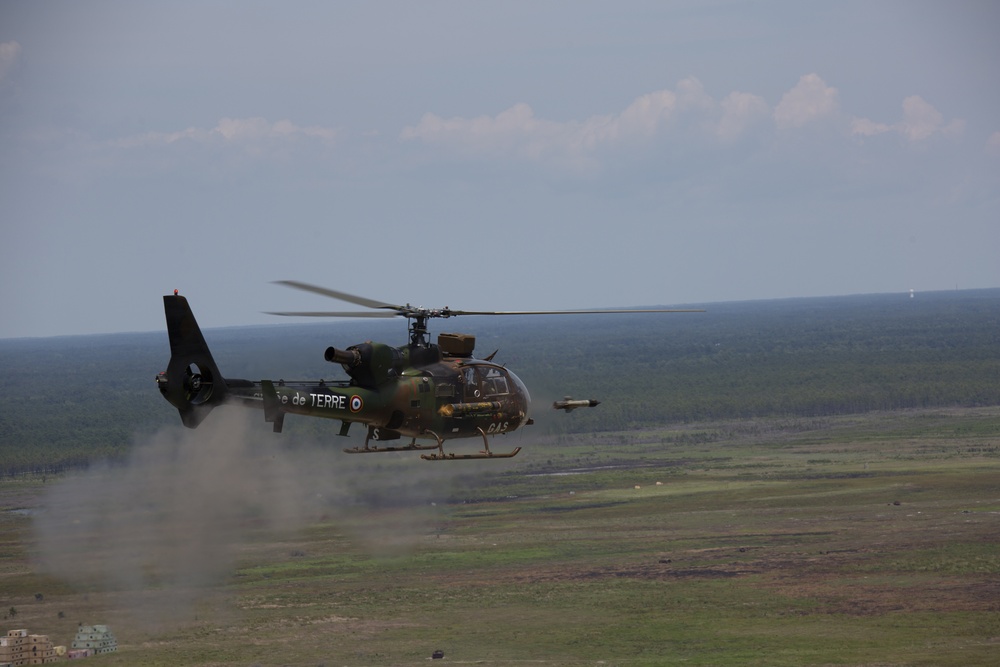 SA 341 Gazelle conducts TOW Missile training