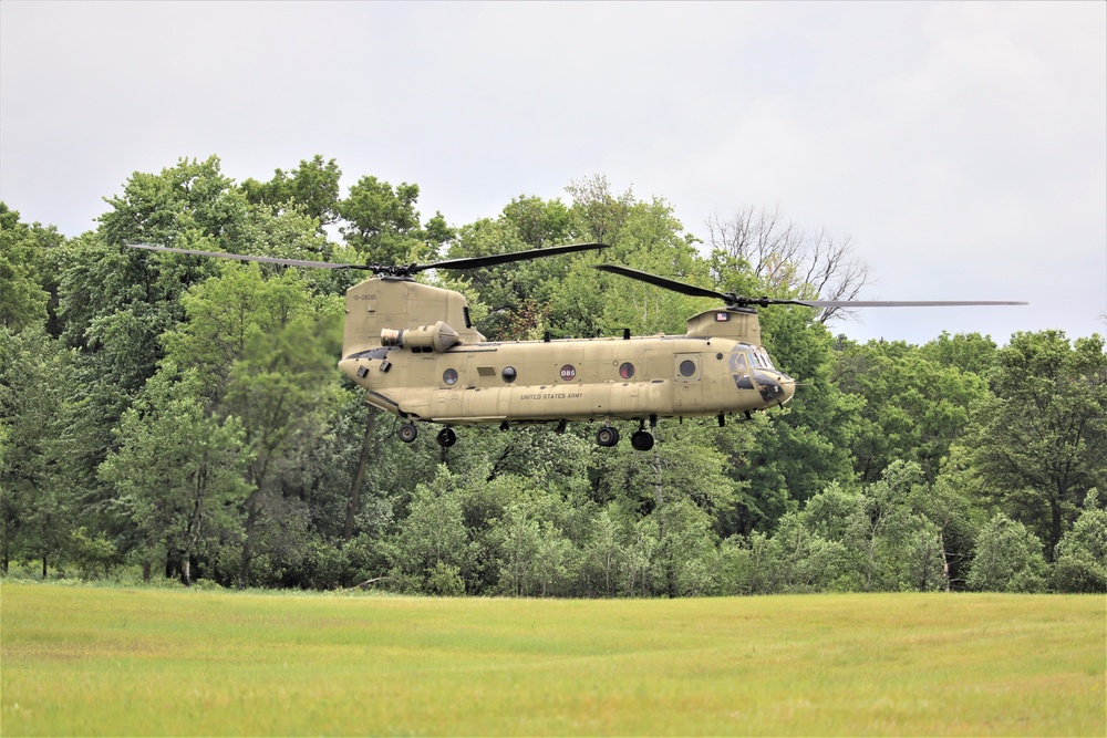 Chinook helicopter training operations at Fort McCoy