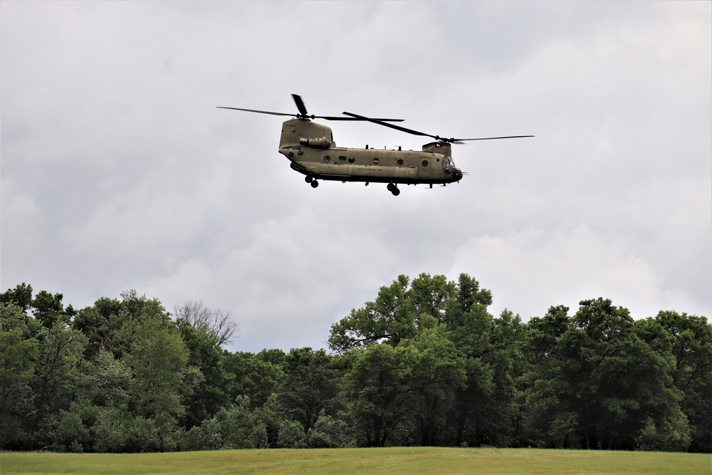 Chinook helicopter training operations at Fort McCoy