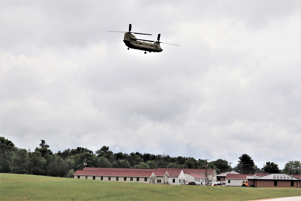 Chinook helicopter training operations at Fort McCoy