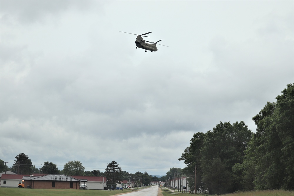 Chinook helicopter training operations at Fort McCoy