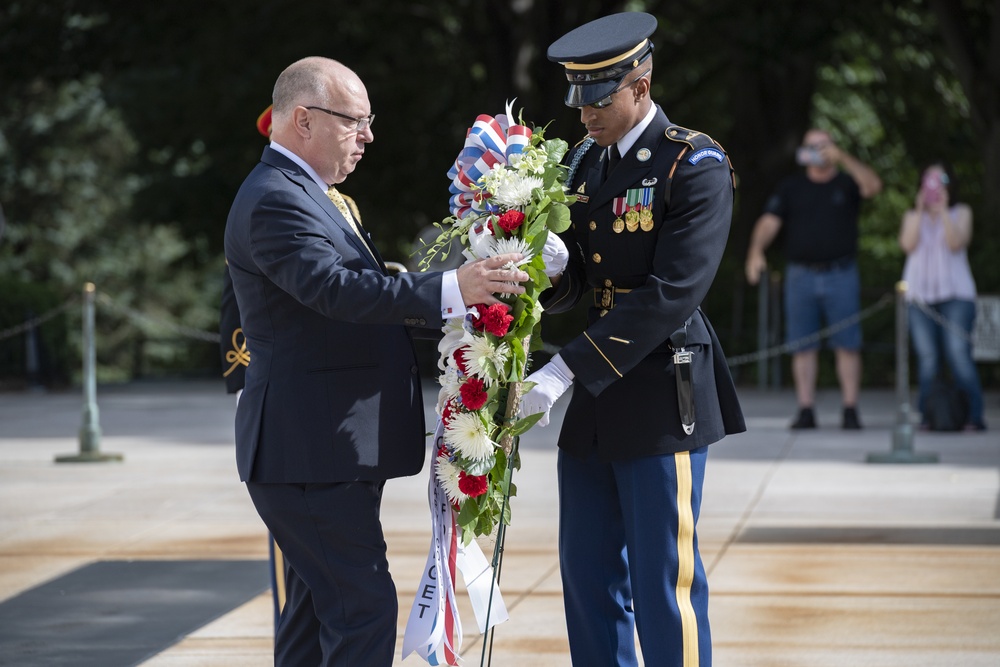 Honorary Consul of the Republic for Malta in the Kingdom of the Netherlands Eric De Haan Lays a Wreath at the Tomb of the Unknown Soldier