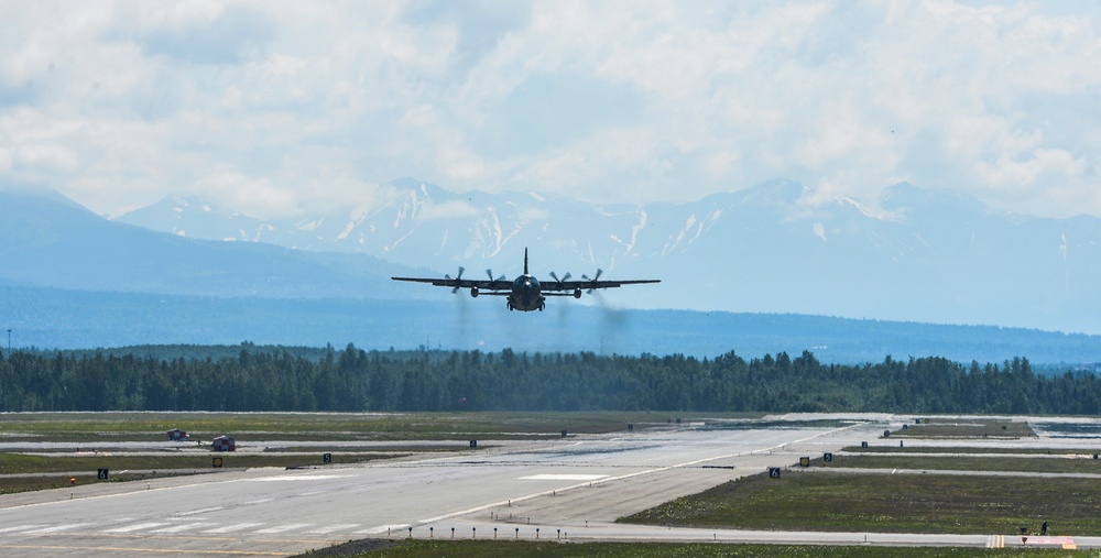 C-130's takeoff during Red Flag- Alaska 19-2