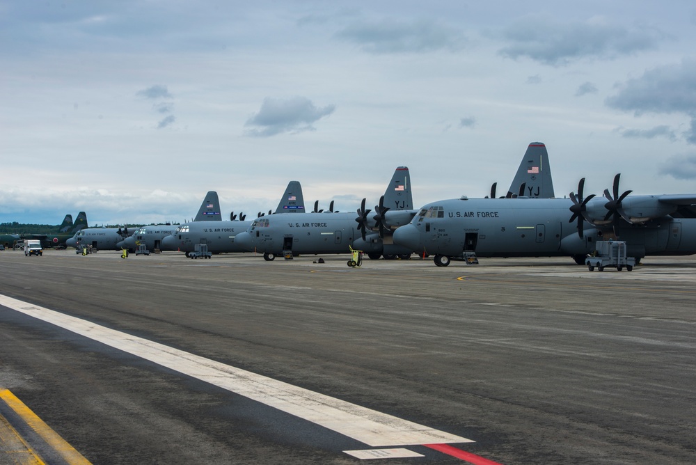 C-130's takeoff during Red Flag- Alaska 19-2