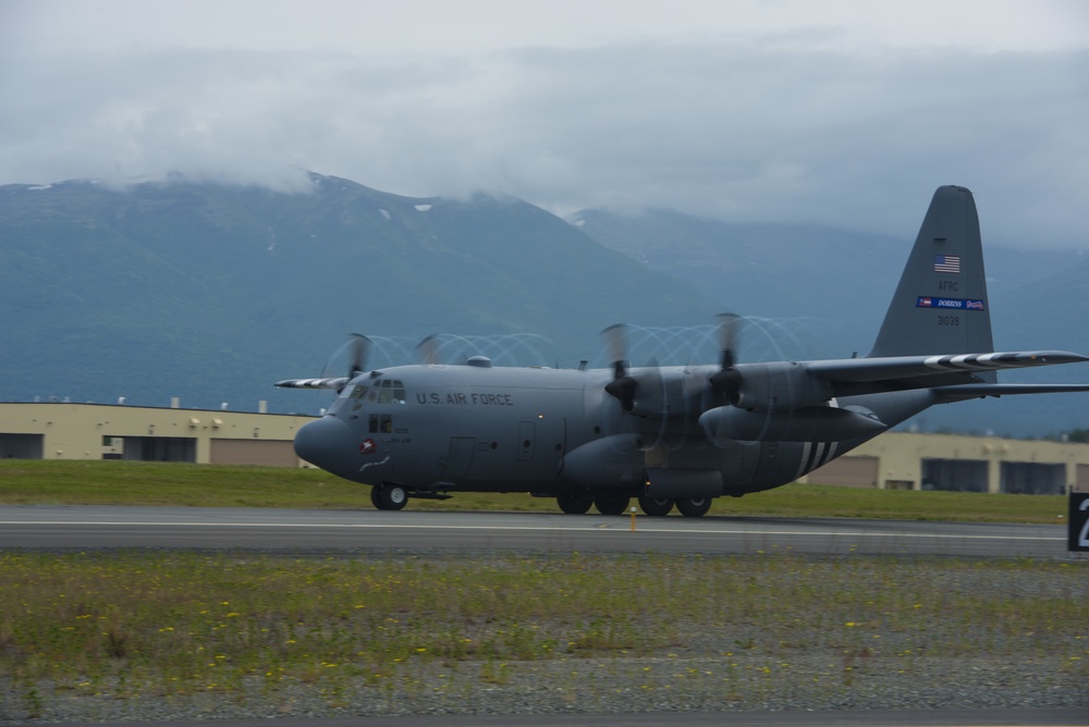 C-130's takeoff during Red Flag- Alaska 19-2