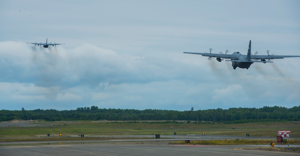 C-130's takeoff during Red Flag- Alaska 19-2