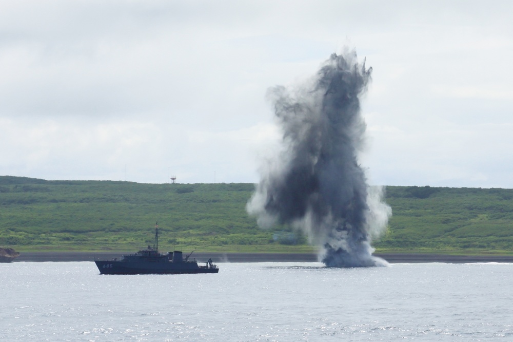 U.S. Navy, JMSDF EOD Strengthen Relationship during Mine Exercise IWOTO 2019
