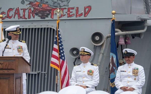 USS John S. McCain (DDG 56) 25th anniversary and change of command ceremony