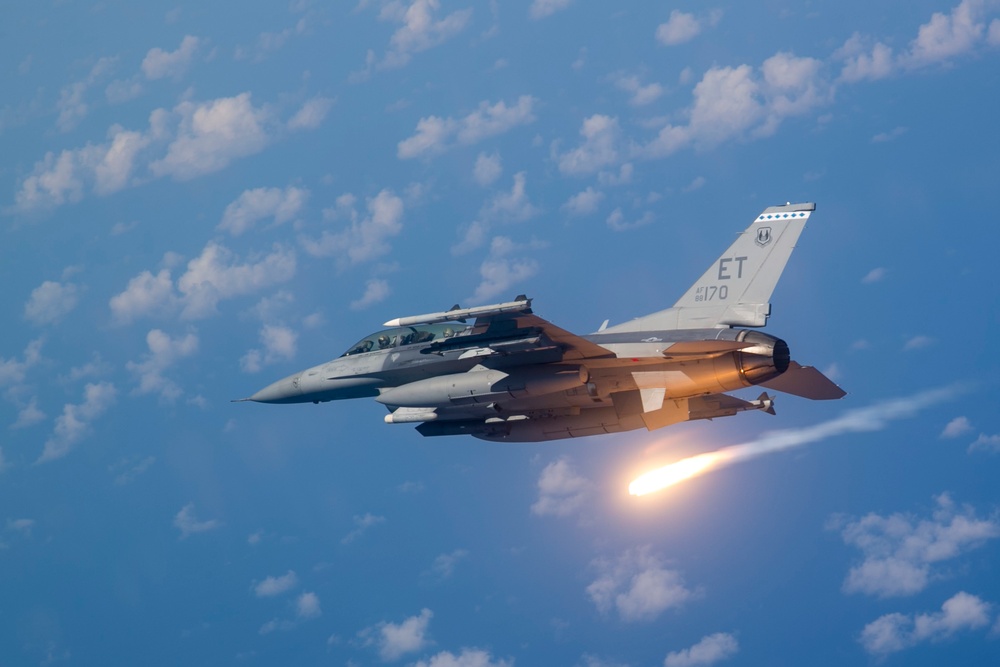 Fighting Falcon Fires Flare Over Florida