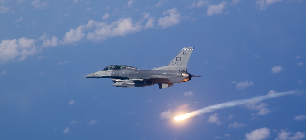 Fighting Falcon Fires Flare Over Florida