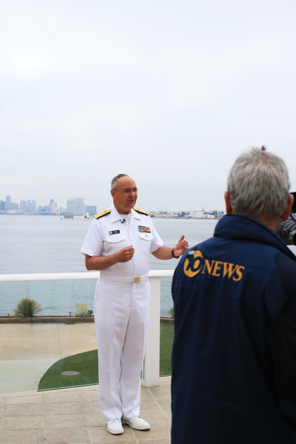 Navy Surgeon General Speaks with Reporter During Visit to San Diego