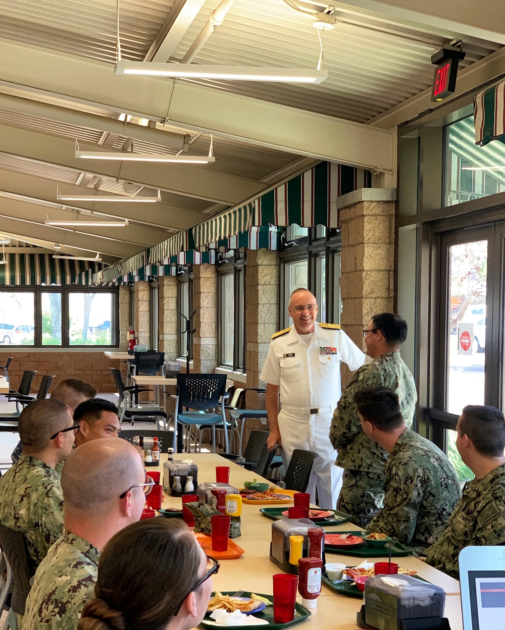 Navy Surgeon General Has Lunch with Hospital Corpsmen During Visit to MCAS Miramar