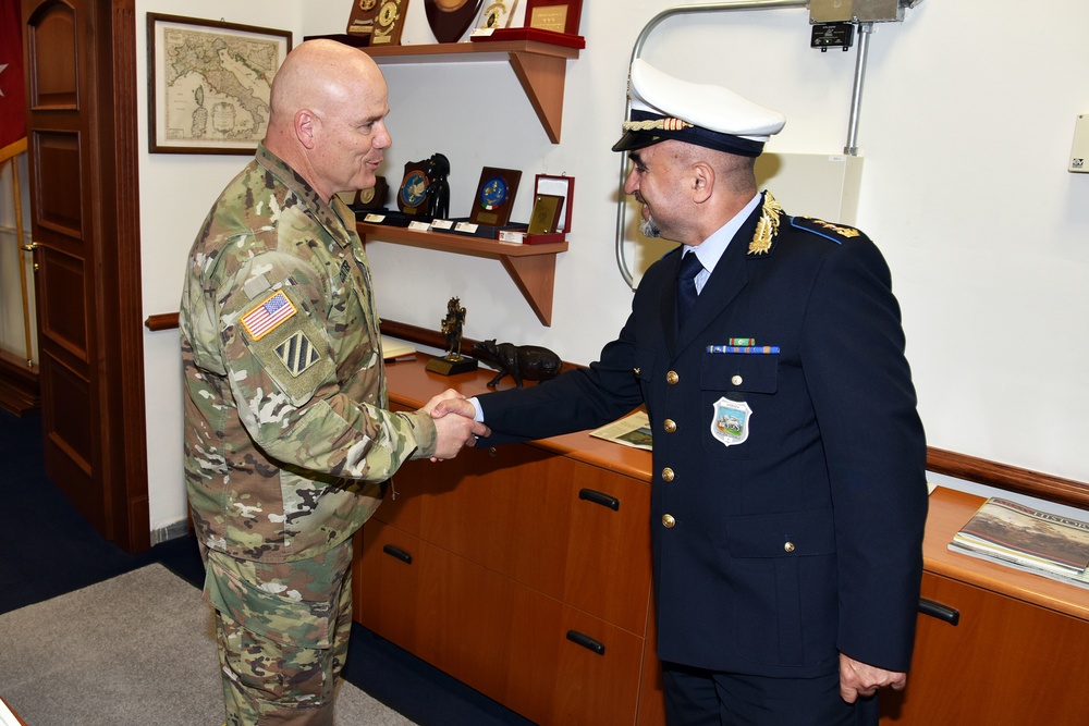 Chief Local Police of Vicenza Dr. Massimo Parolin visits Caserma Ederle in Vicenza, Italy.