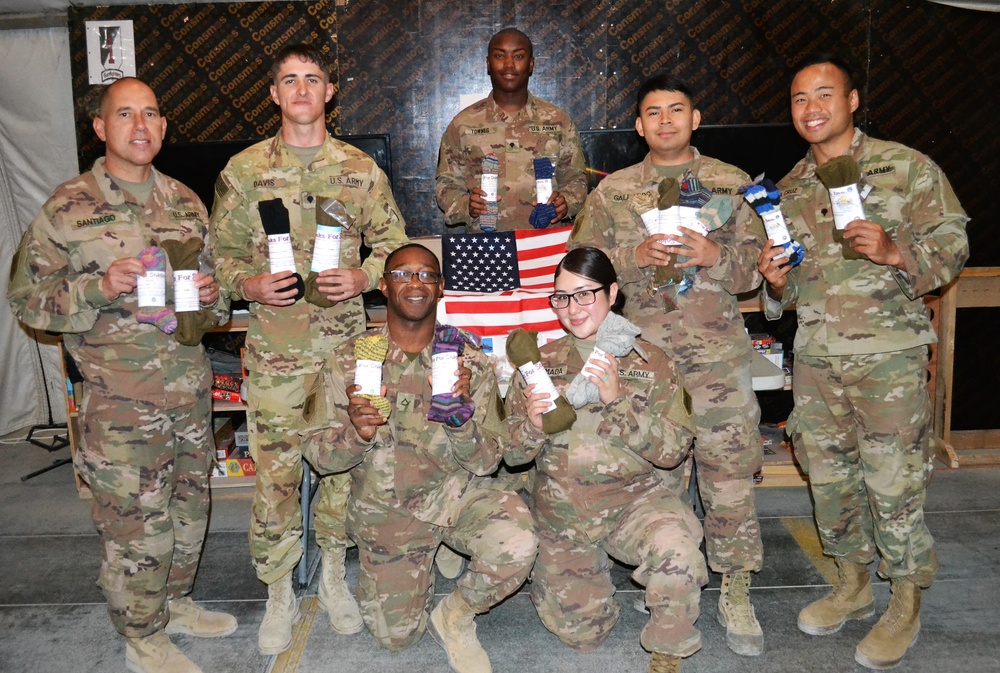 The 244th CAB gets Socks for Soldiers