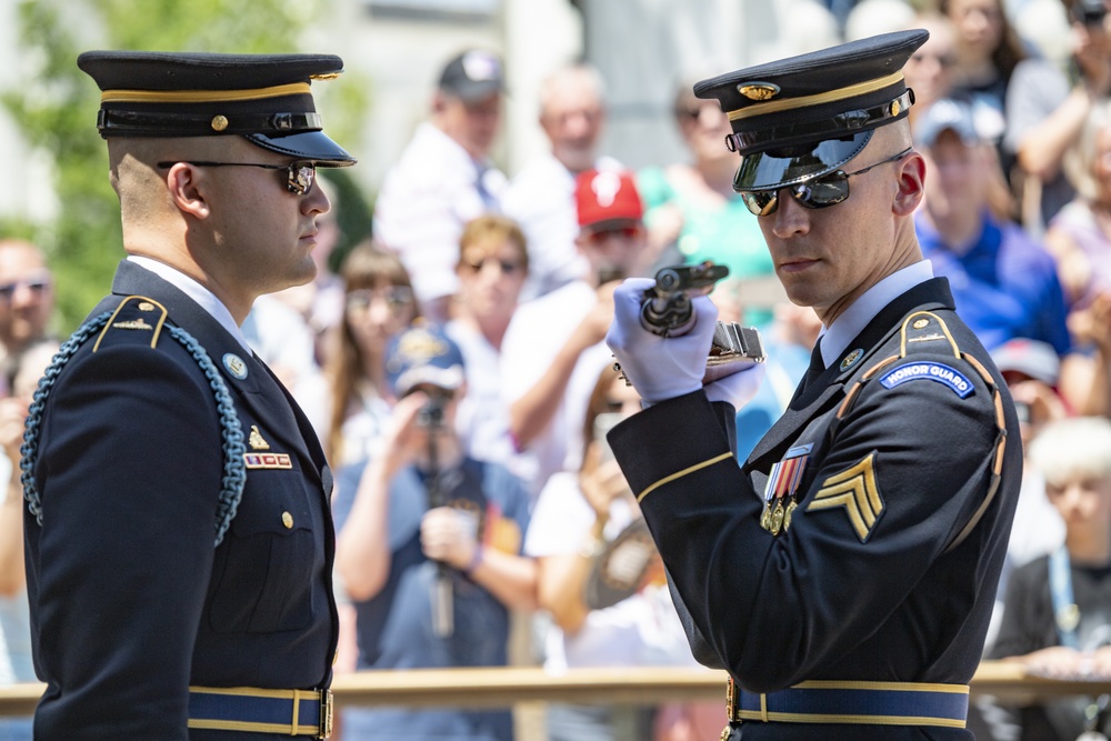 The Civil Guard of Spain Participates in a Wreath-Laying Ceremony at the Tomb of the Unknown Soldier