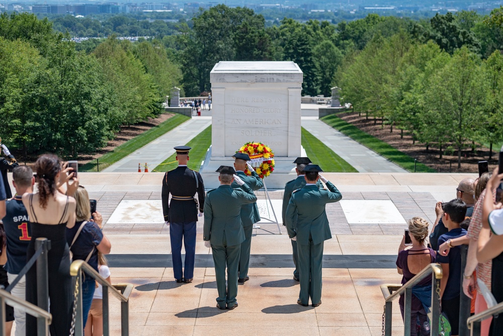 The Civil Guard of Spain Participates in a Wreath-Laying Ceremony at the Tomb of the Unknown Soldier