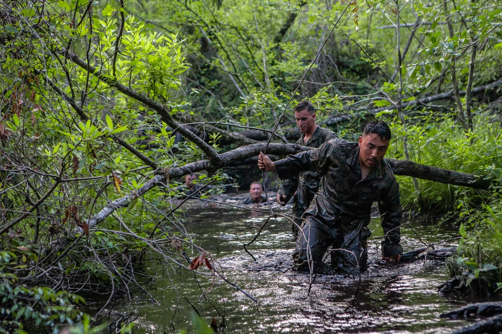 Marines with Combat Logistics Battalion 2 Run the Endurance Course