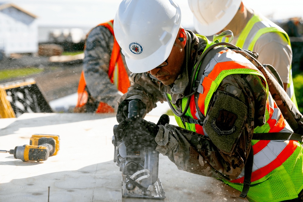 Civil Engineer service members continue work during the Mertarvik Innovative Readiness Training