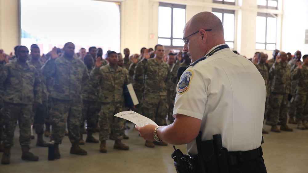 District of Columbia soldiers swear-in as special police for support Independence Day Operations