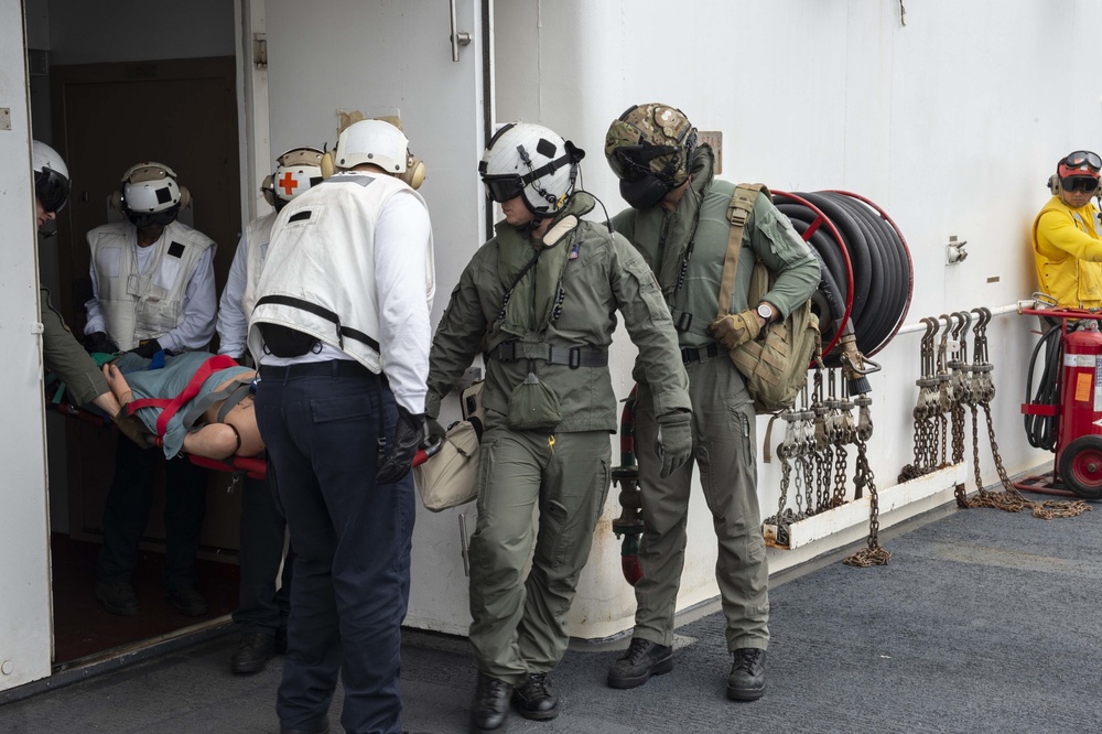 USNS Comfort conducts medical evacuation drill