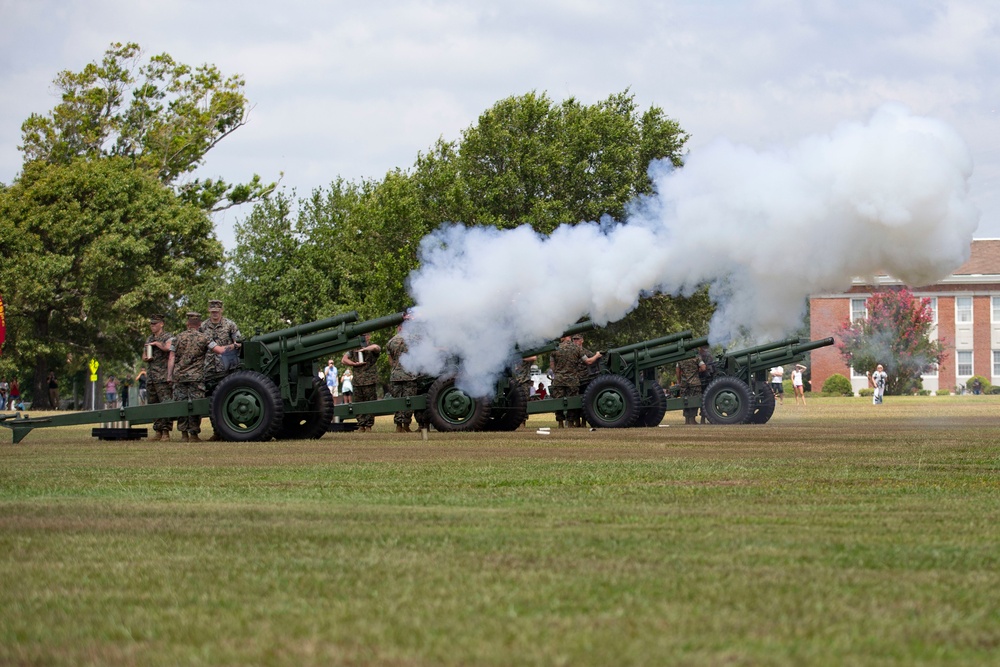 10th Marine Regiment honors Independence Day with 21-Gun Salute