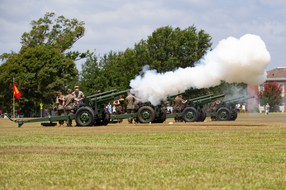 10th Marine Regiment honors Independence Day with 21-Gun Salute