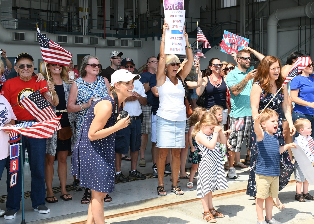 Deployed 143d Airlift Wing Airmen Return on Independence Day