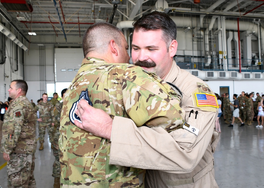 Deployed 143d Airlift Wing Airmen Return on Independence Day