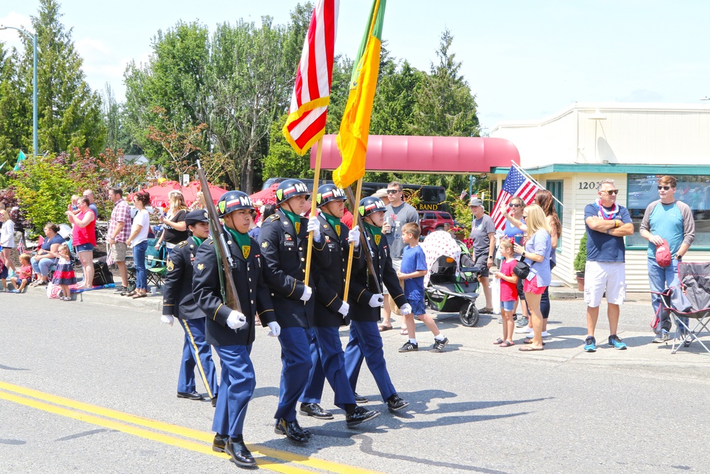 42nd MP Soldiers march in Fourth of July parade