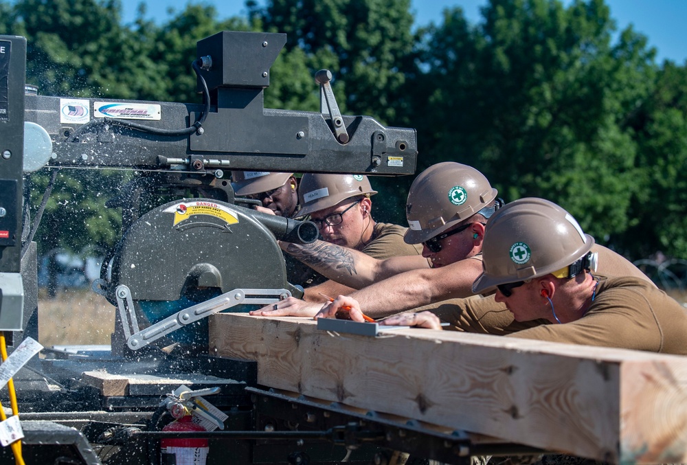 NMCB 133 Begins Construction of a Hardened Sentry Post During Exercise Sea Breeze 2019