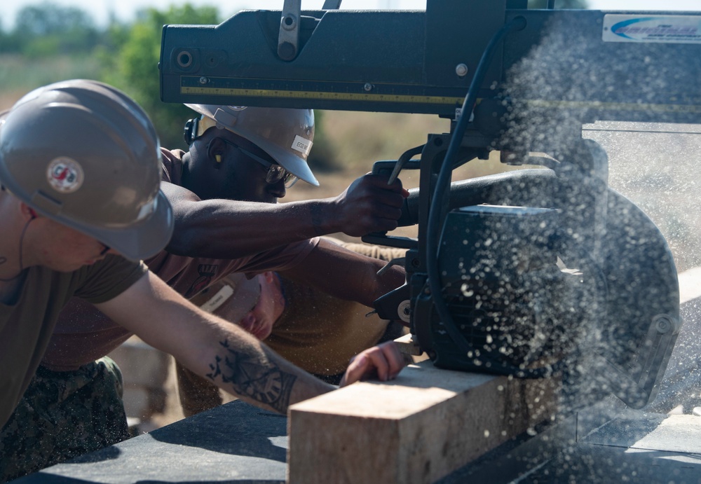 NMCB 133 Begins Construction of a Hardened Sentry Post During Exercise Sea Breeze 2019