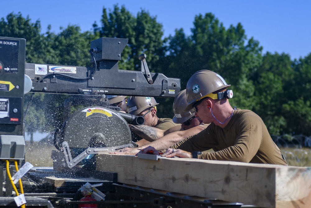 NMCB 133 Begins Construction of a Hardened Sentry Post During Exercise Sea Breeze 2019