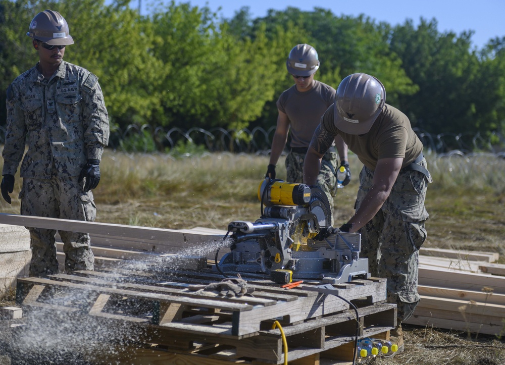 NMCB 133 Begins Construction of a Hardened Sentry Post During Exercise Sea Breeze 2019