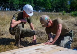 NMCB 133 Begins Construction of a Hardened Sentry Post During Exercise Sea Breeze 2019