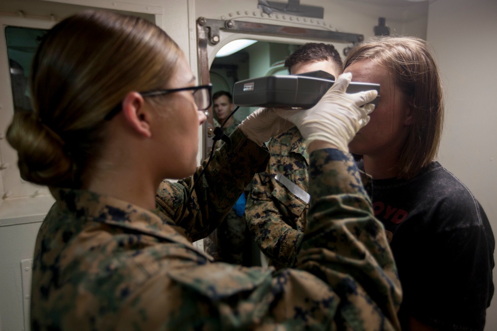 31st MEU Law Enforcement Detachment simulates detainee handling aboard USS Wasp