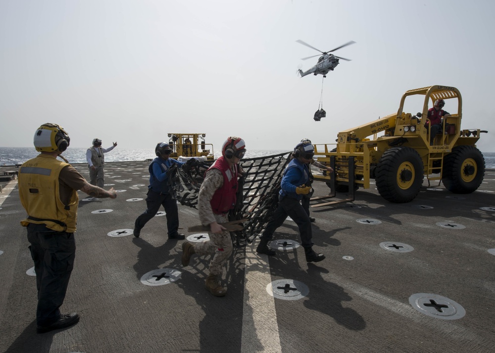 Vertical Replenishment Aboard USS Harpers Ferry