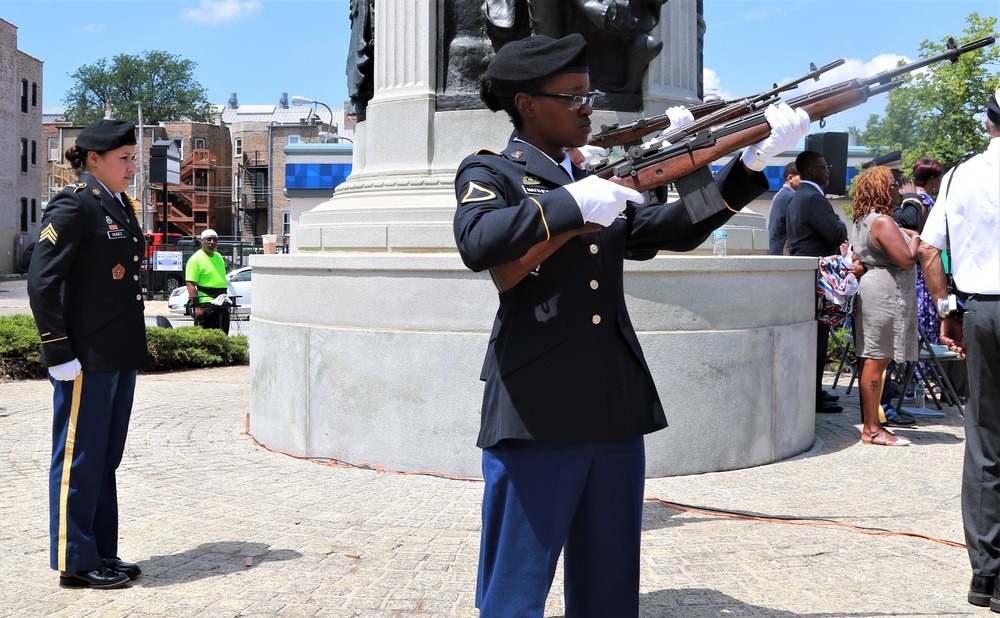 Monument Re-Dedication Honors Illinois National Guard's Famed 8th Infantry Regiment