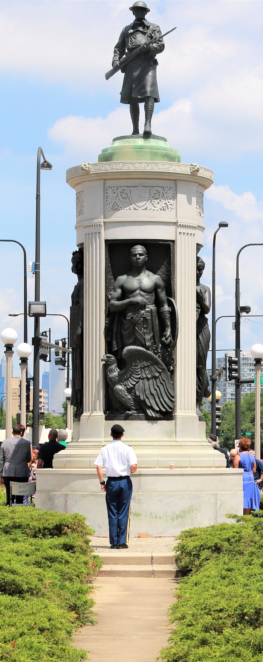 Monument Re-Dedication Honors Illinois National Guard's Famed 8th Infantry Regiment