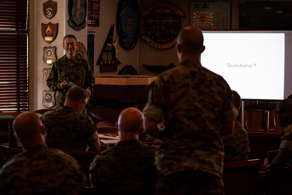 JGSDF Colonel Nakagawa speaks to MWSS-171 Officers
