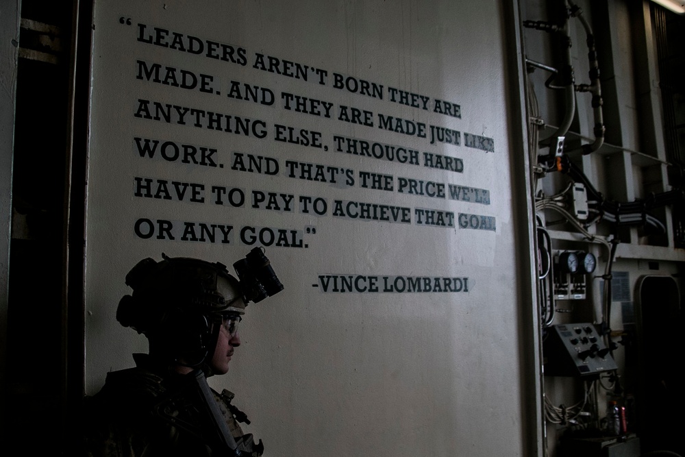 USS Green Bay provides support during 31st MEU VBSS