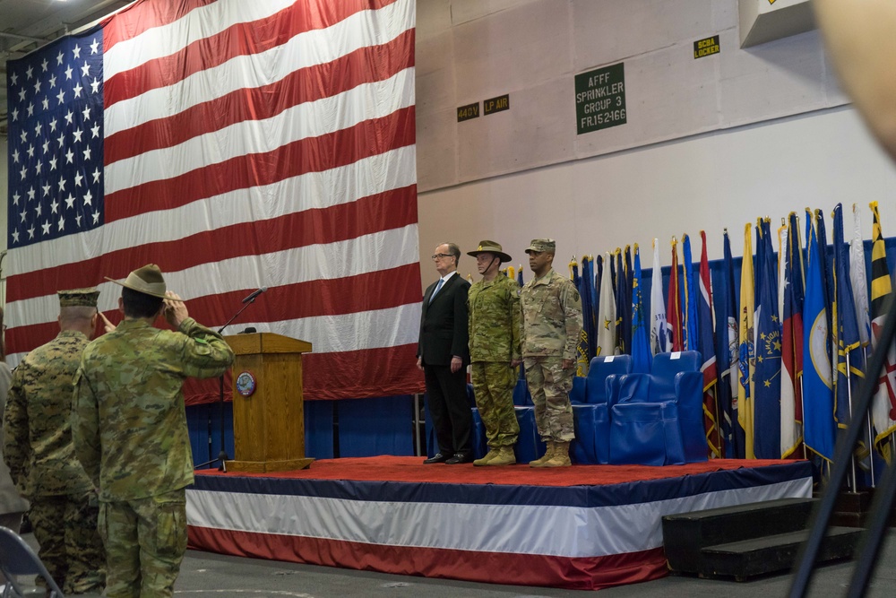USS Ronald Reagan hosts the Talisman Sabre 2019 opening ceremony