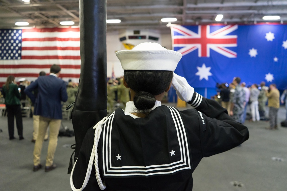 USS Ronald Reagan hosts the Talisman Sabre opening ceremony