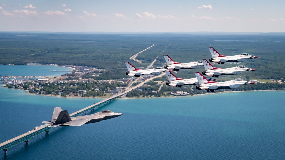 Thunderbirds fly over Michigan