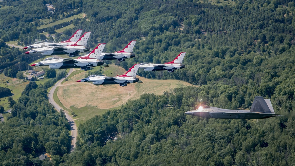 Thunderbirds fly over Michigan