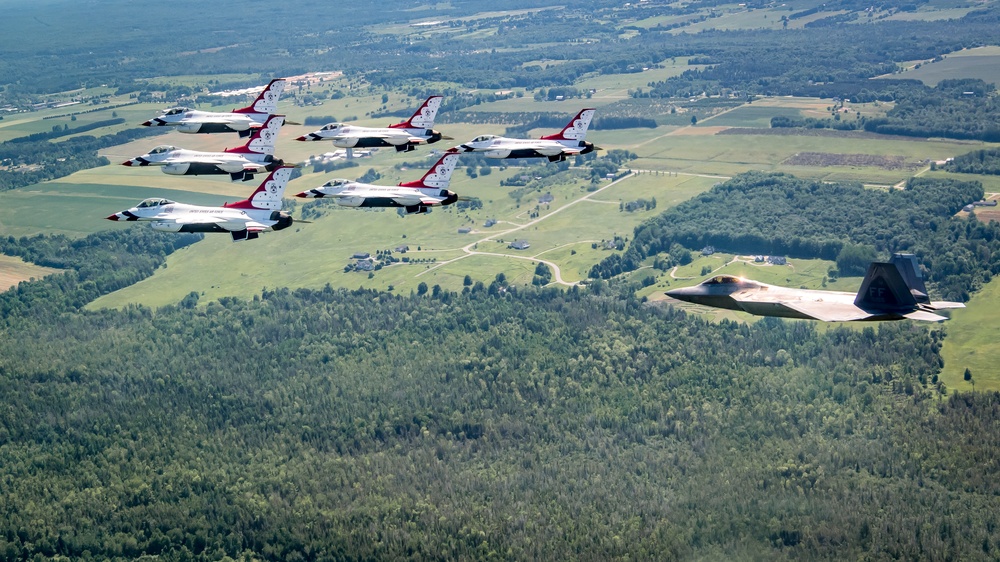 Thunderbirds fly over Michigan