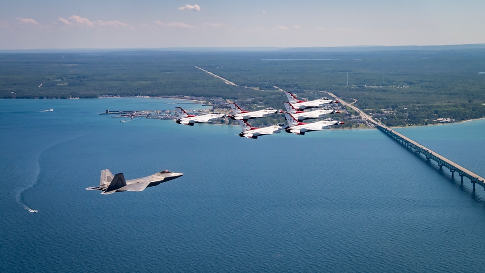 Thunderbirds fly over Michigan